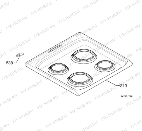 Взрыв-схема плиты (духовки) Electrolux FEH60P2 - Схема узла Hob 271